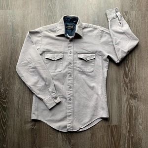 Browning Button Up Gray Long Sleeve Shirt Sz M